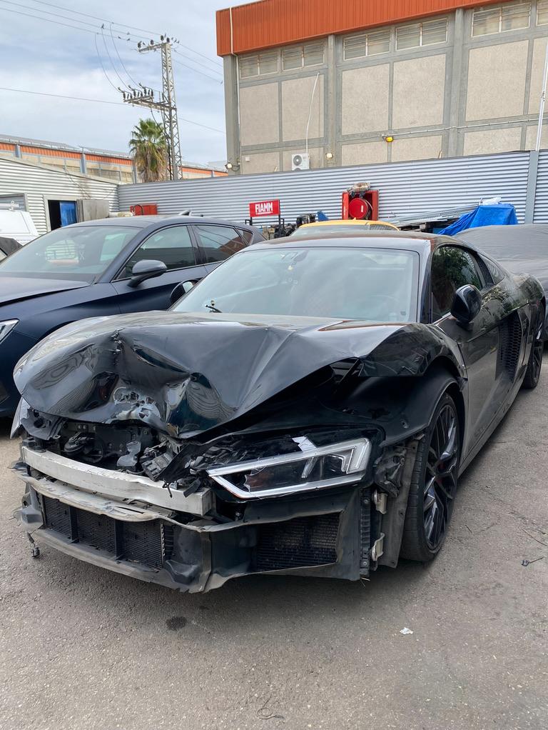 Sports car before repair